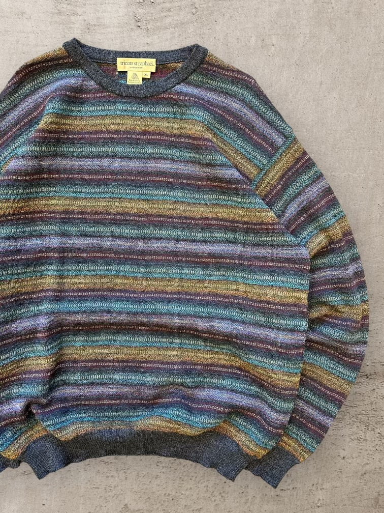 90s Tricot St. Raphael Striped Wool Sweater - XL