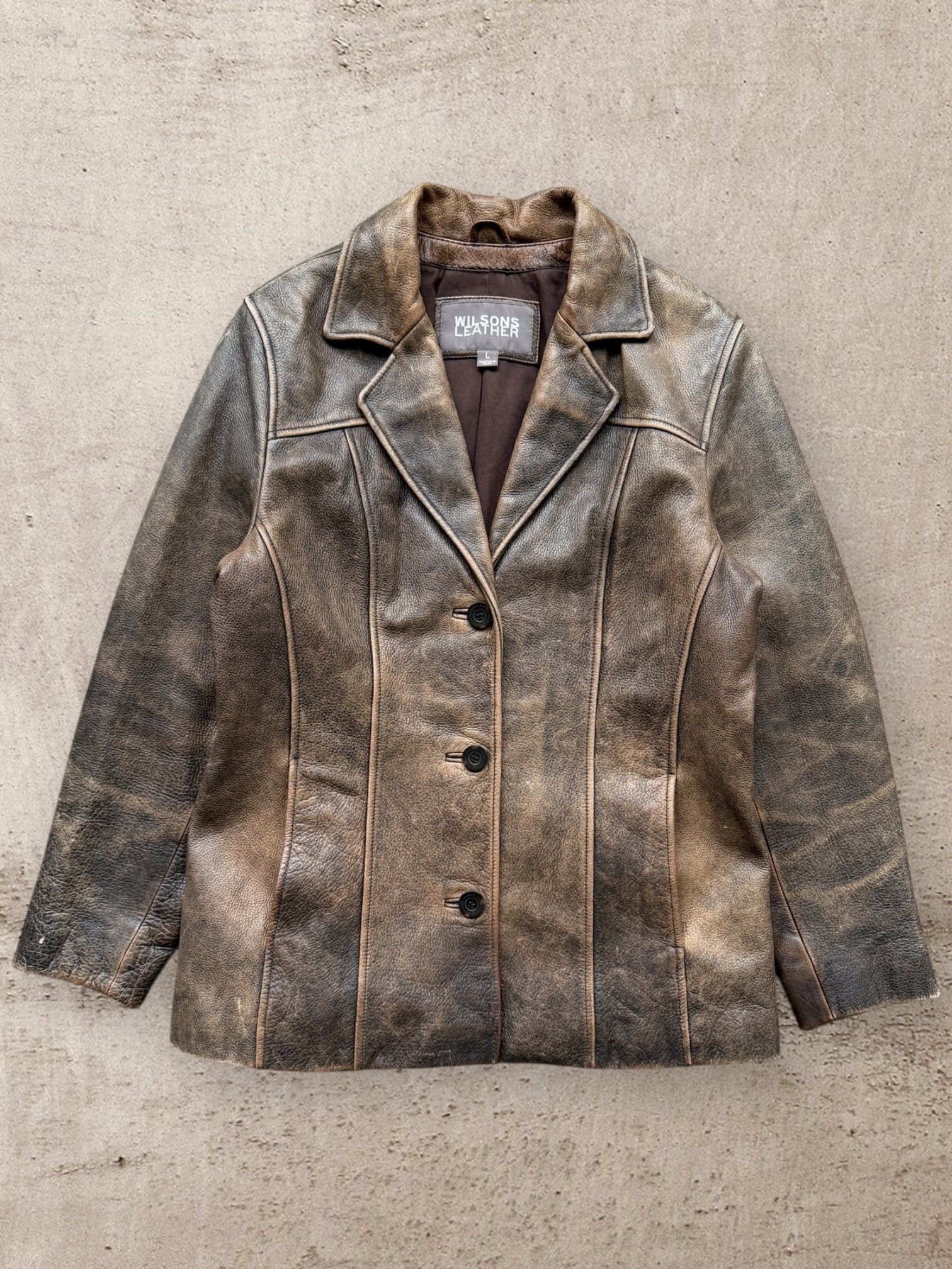 00s Wilson Faded Leather Jacket - Large