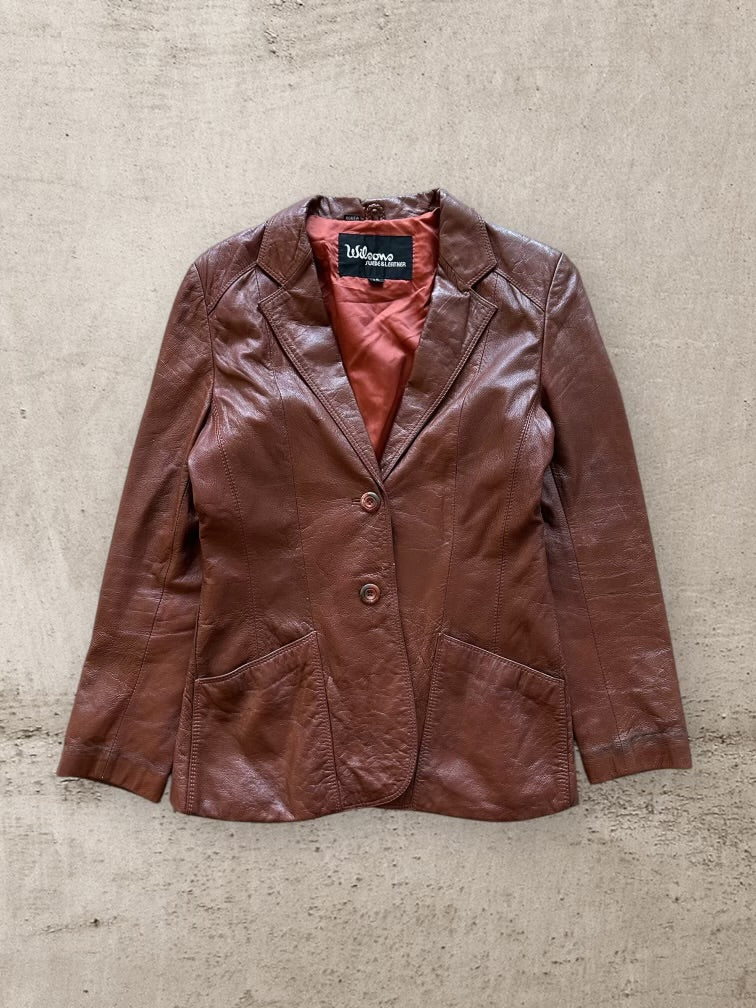 80s Wilson Blazer Leather Jacket - Medium