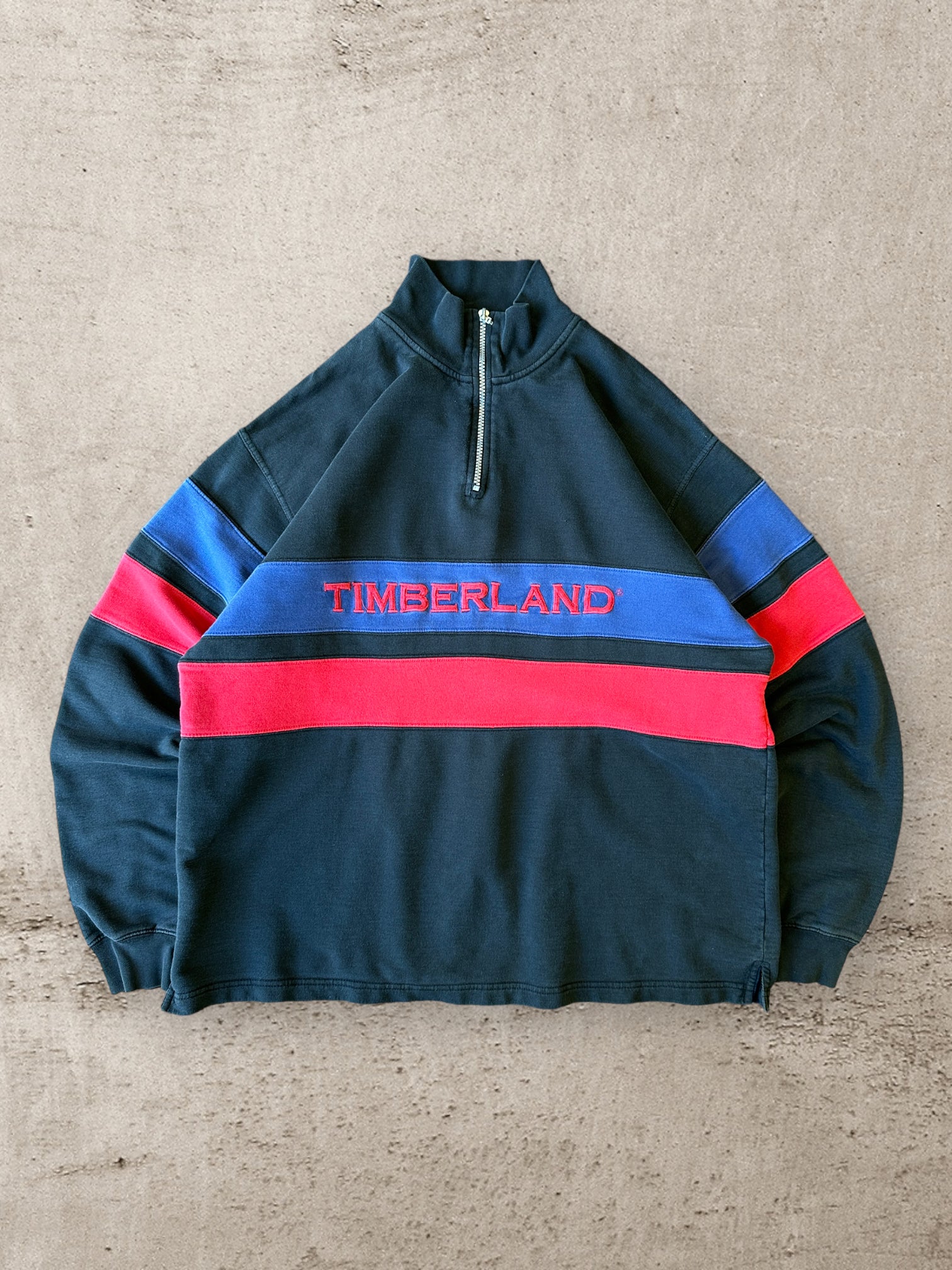 90s Timberland 1/4 Zip Colorblock Sweatshirt - XL