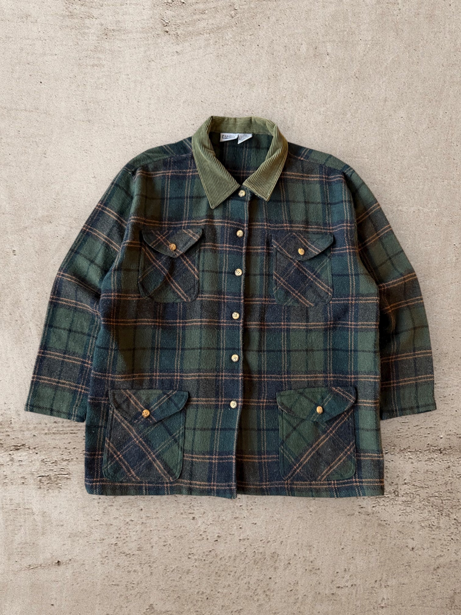 90s Capacity Wool Plaid Chore Shirt - Large