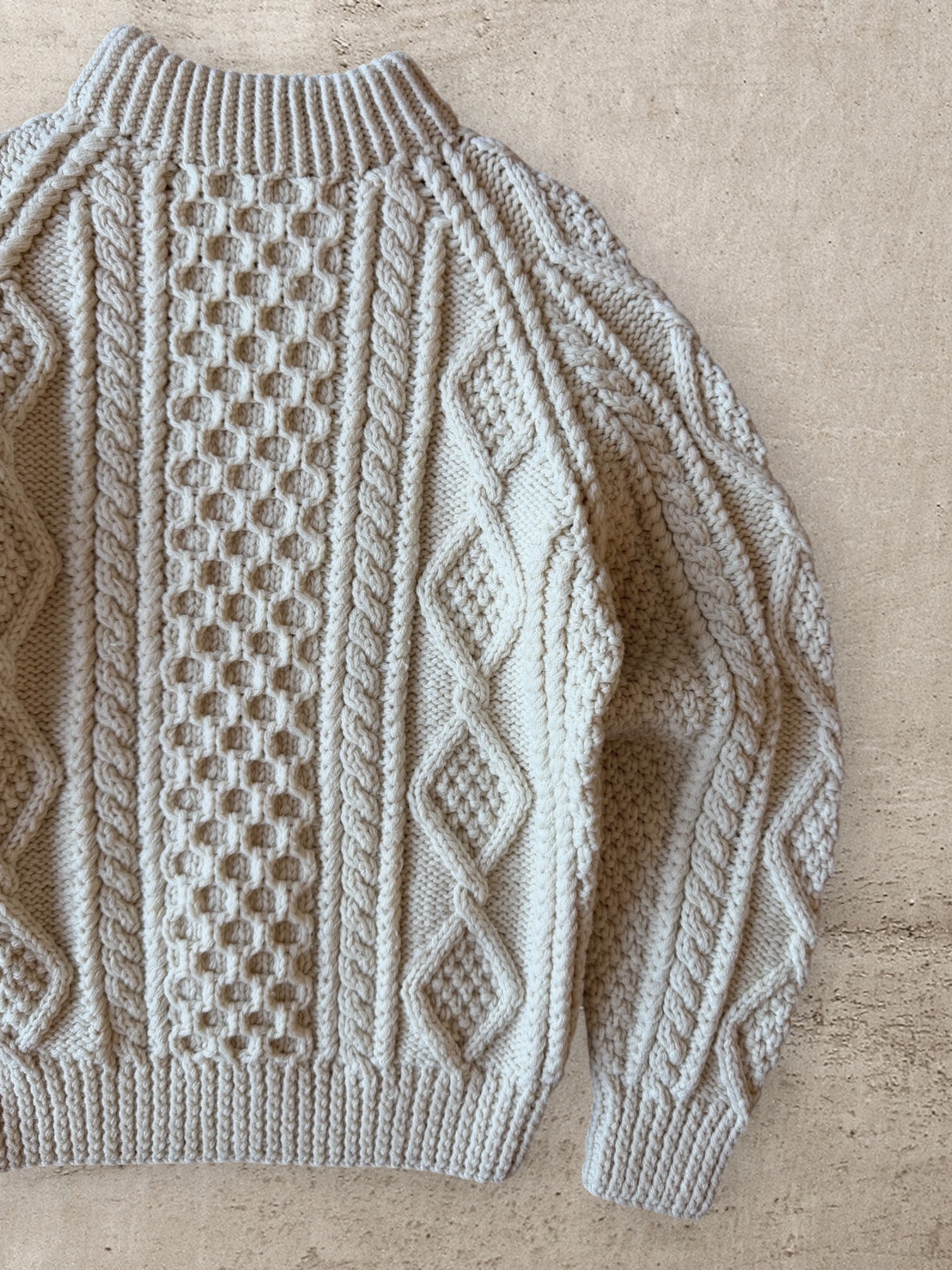 80s Handknitted Wool Sweater - Small