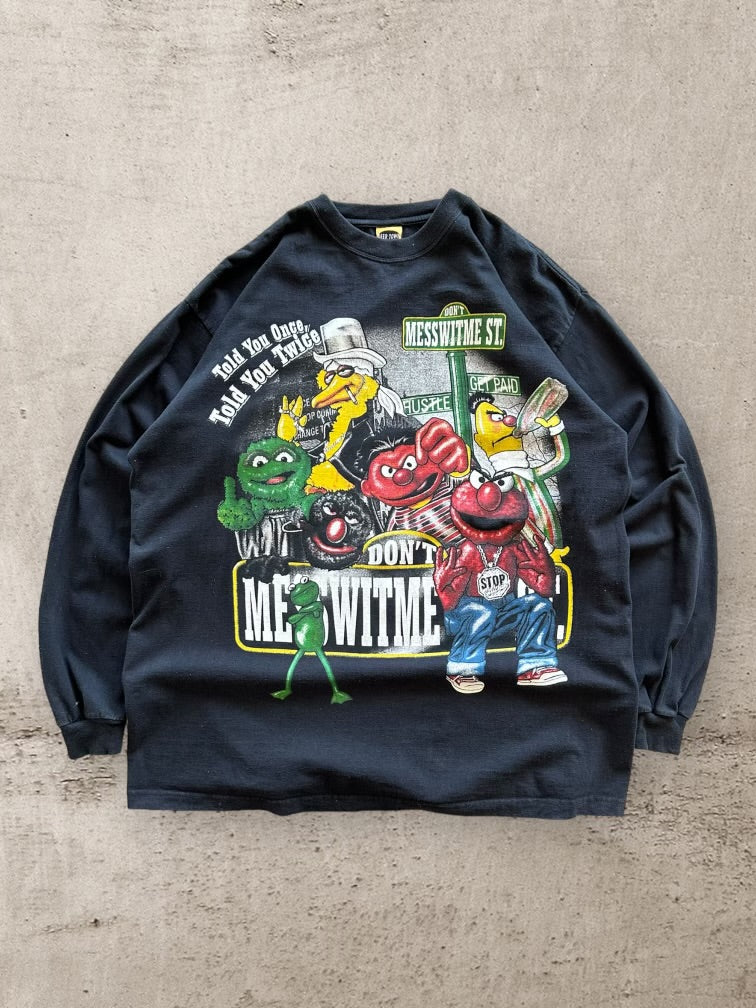 00s Mess With Me Street Graphic Long Sleeve T-Shirt - XL