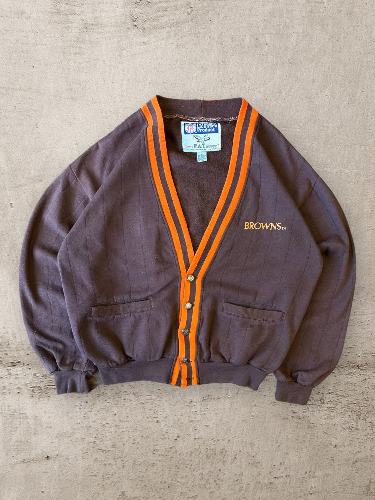 90s Cleveland Browns Color Block Cardigan - XL