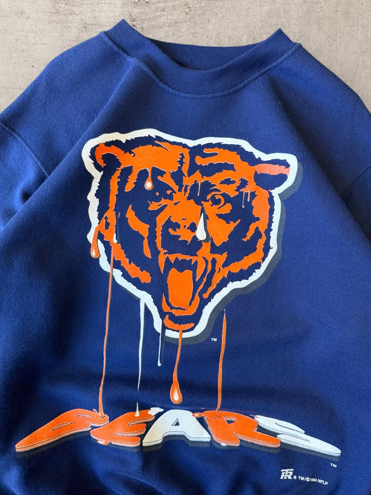 90s Chicago Bears Dripping Graphic Crewneck - Medium
