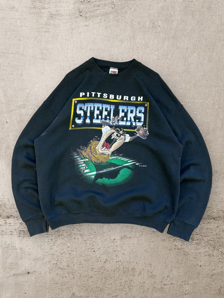 90s Taz Pittsburgh Steelers Graphic Crewneck - XL