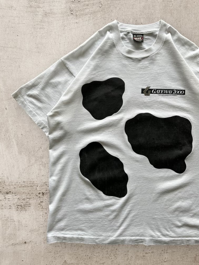 90s Cow Print Graphic T-Shirt - XL