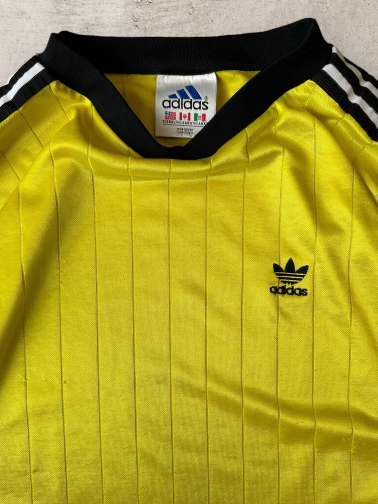 90s Adidas Striped Jersey Shirt - Large