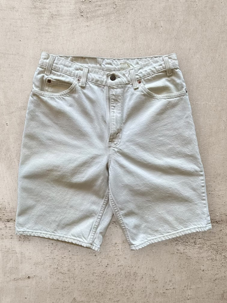 90s Levi’s 550 Orange Tab Cream Shorts - 32