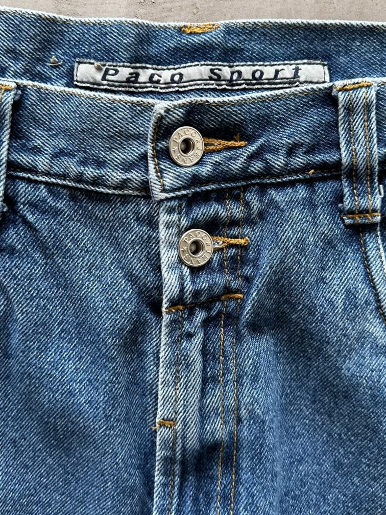 90s Paco Sport Baggy Denim Carpenter Shorts - 35