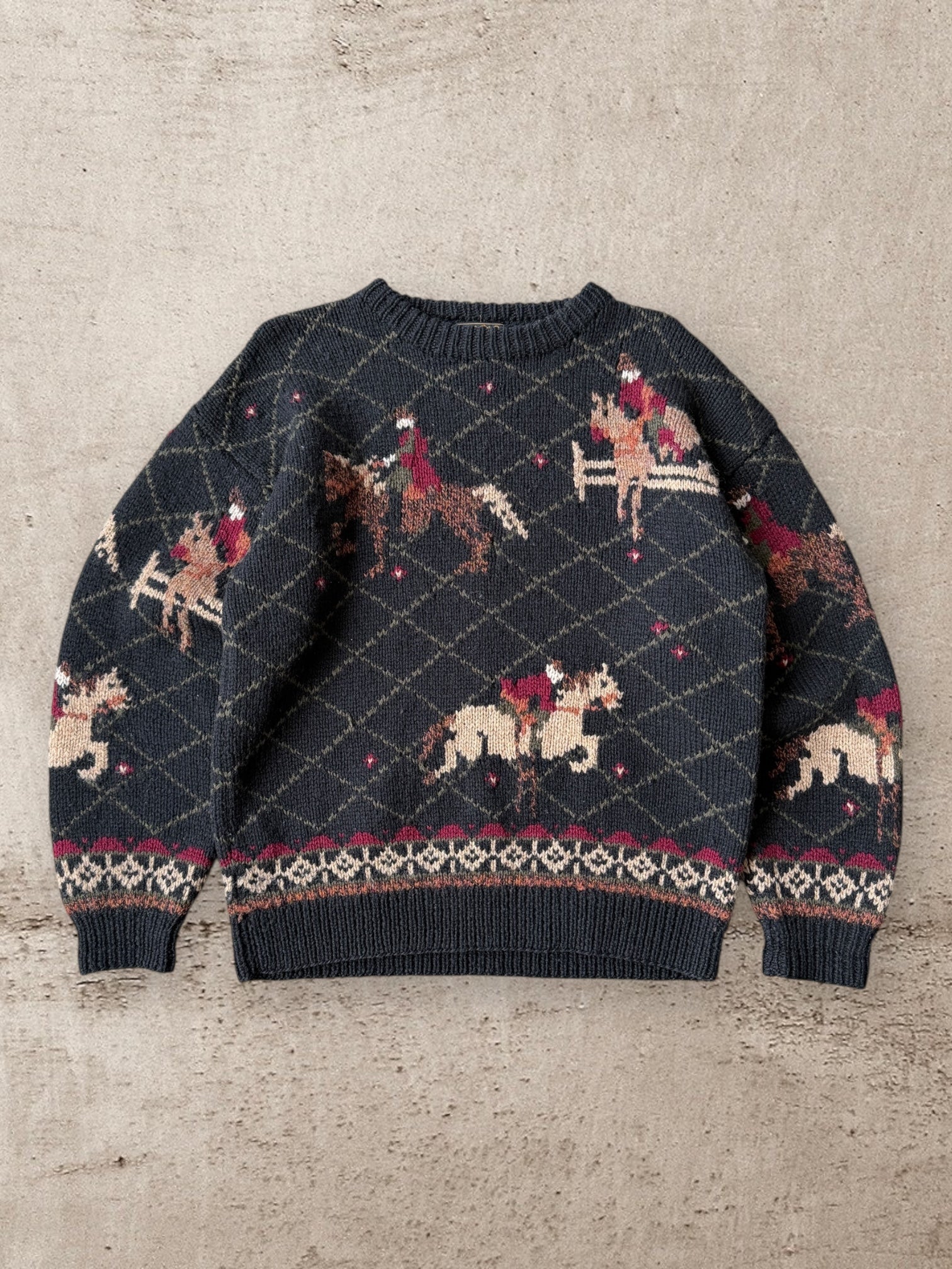 90s Eddie Bauer Horse Wool Sweater - Large