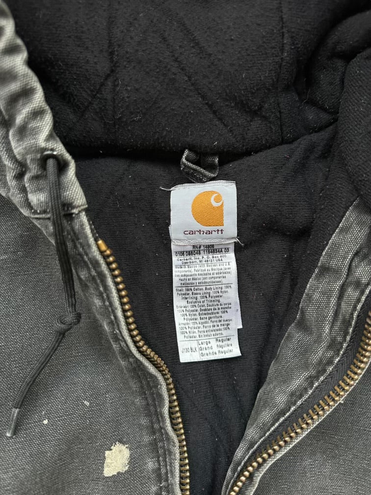 00s Carhartt Distressed Hooded Jacket - Large