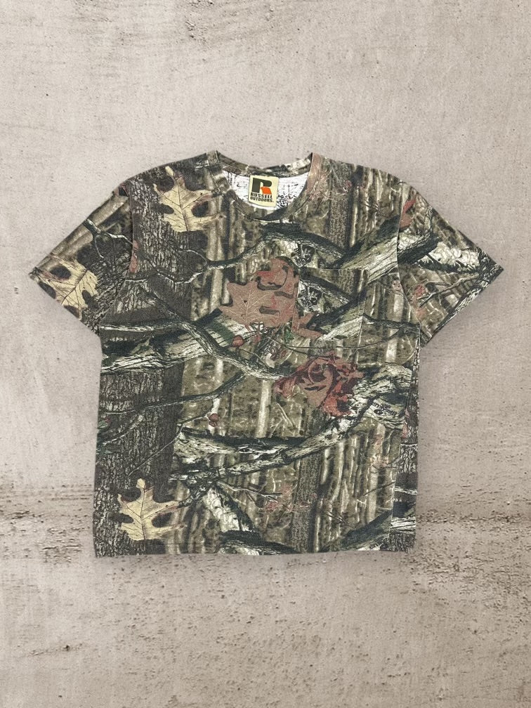 90s Russell Athletic Real Tree Camouflage T-Shirt - Large