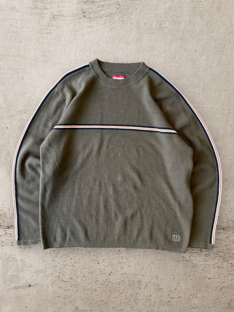 00s Union Striped Acrylic Sweater - Large