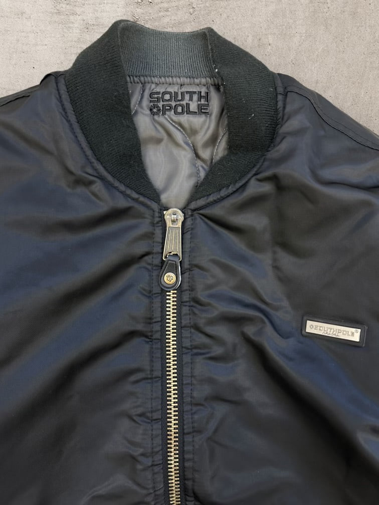 00s South Pole Reversible Quilted Bomber Jacket - Large
