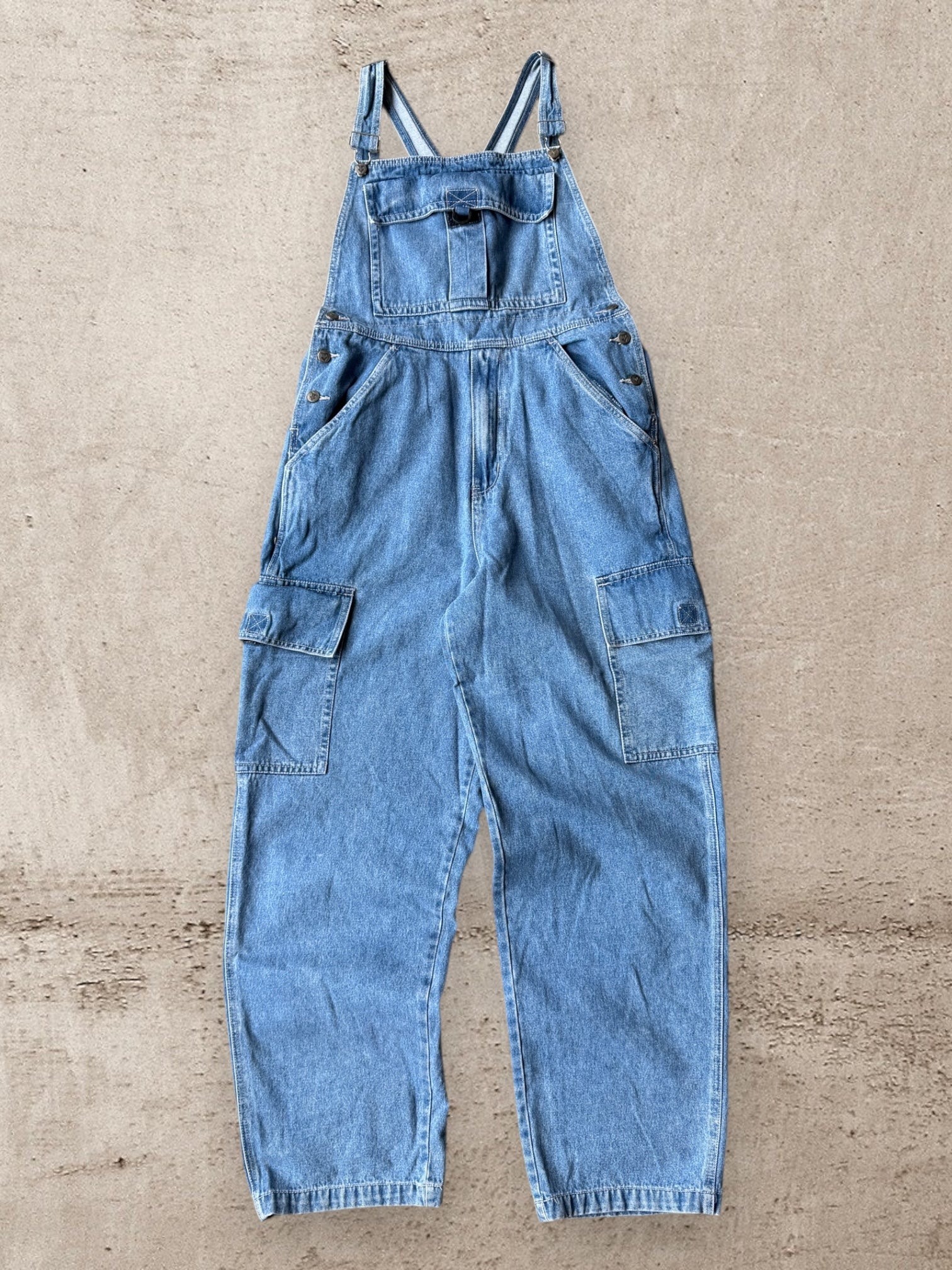00s Denim Cargo Overalls -