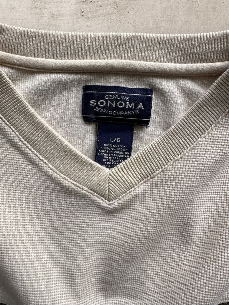 00s Sonoma Striped V-Neck Sweater - XL