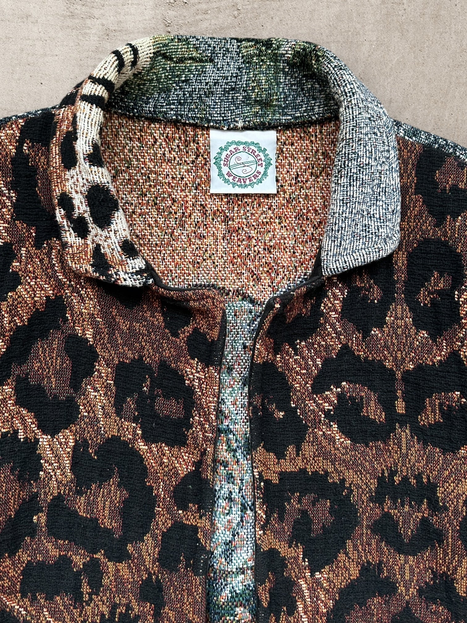 90s Sugar Street Weavers Leopard Sweater - Large