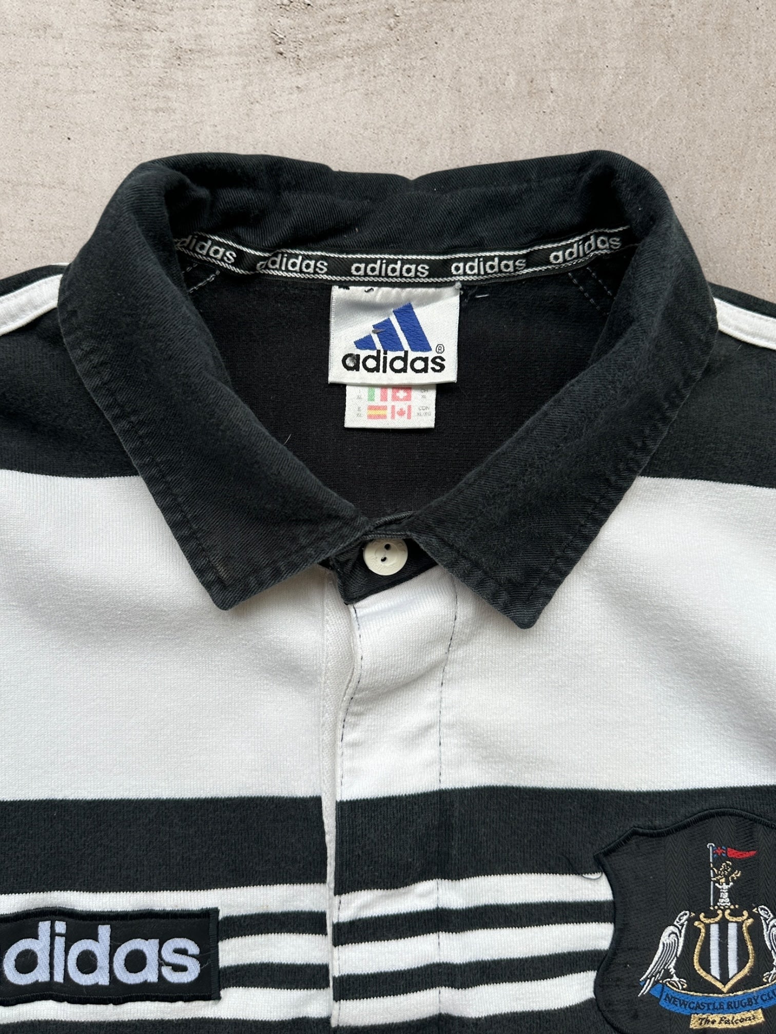 90s Adidas Newcastle Rugby Club Polo Shirt - XL