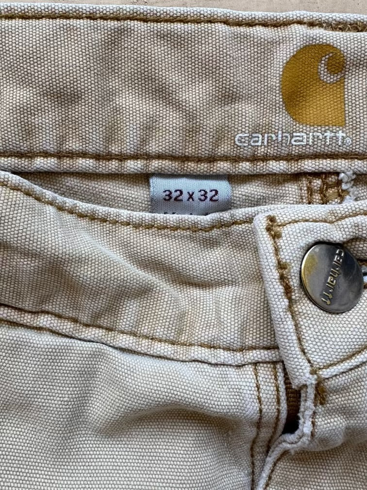 00s Carhartt Faded Tan Double Knee Pants - 32x31