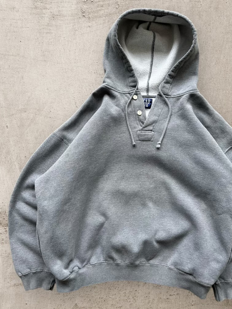 90s Gap Henley Hoodie - XL