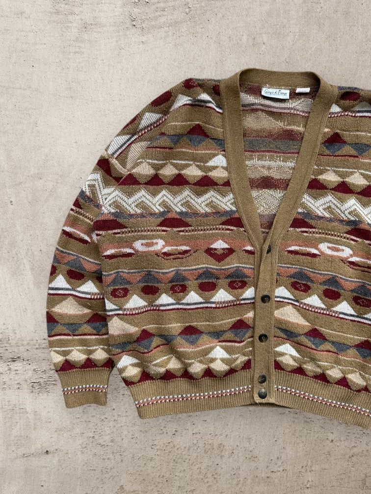 80s Giorgio Di Fisenge Multicolor Knit Cardigan - XL