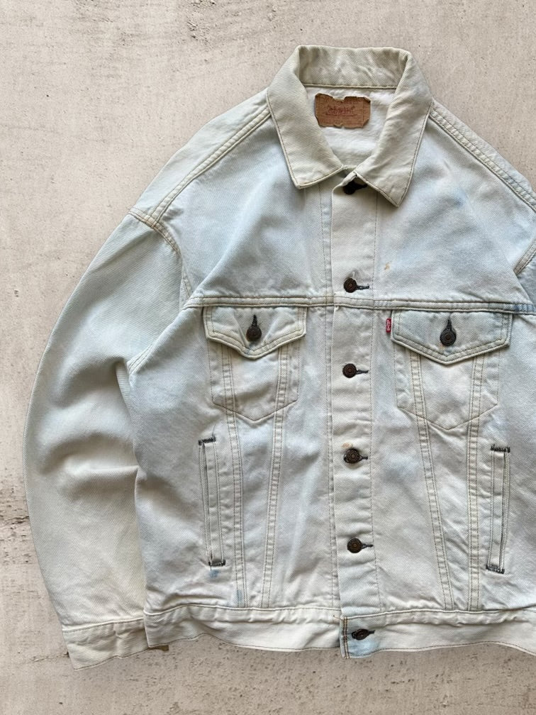 80s Levi’s Light Wash Distressed Denim Jacket - Medium