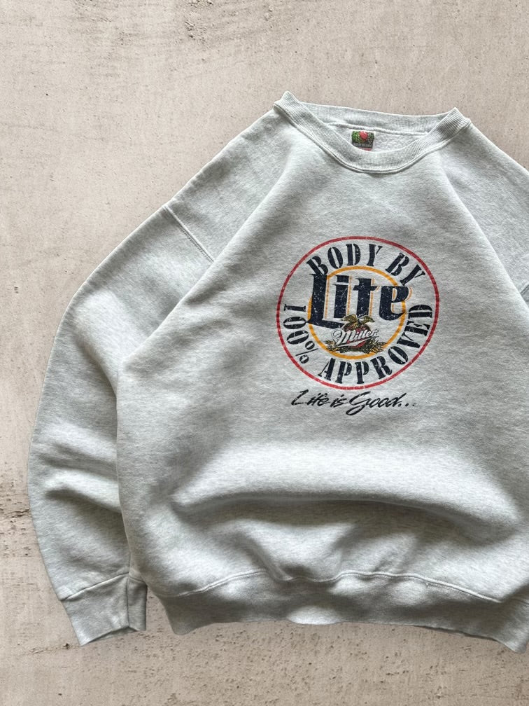 90s Body By Miller Lite Graphic Crewneck - XL