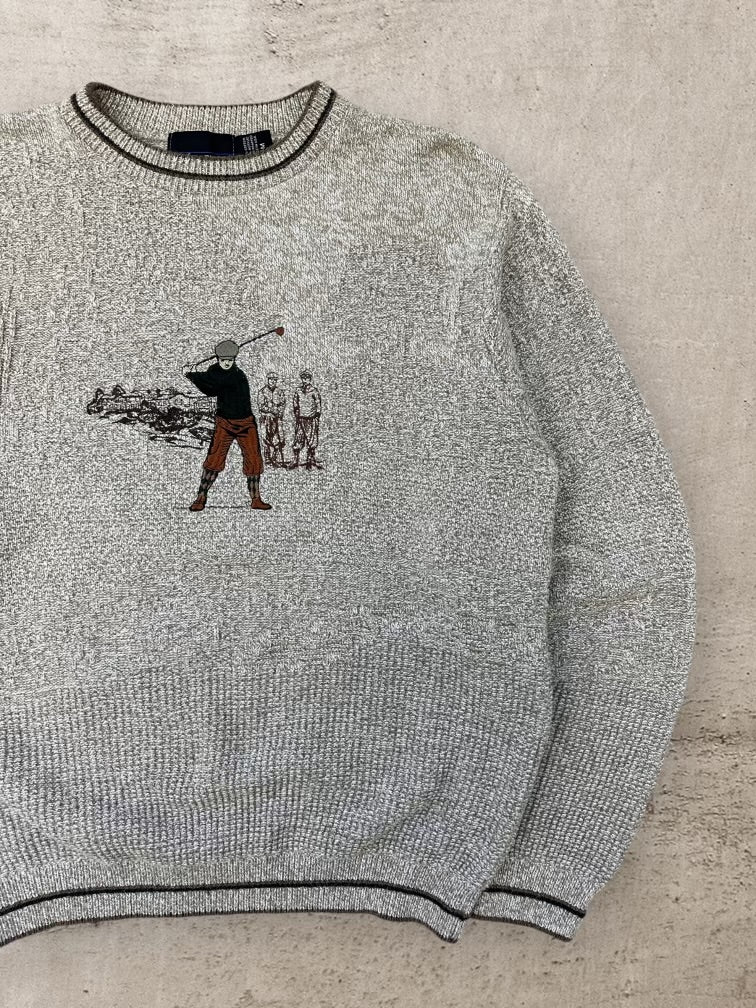 90s Bill Bass Golf Knit Sweater - Large