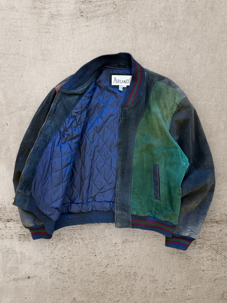 90s Avalanche Multicolor Suede Jacket - Large