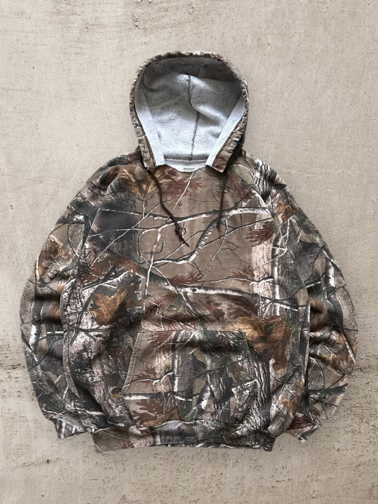 00s Russell Athletic Real Tree Camouflage Hoodie - XL