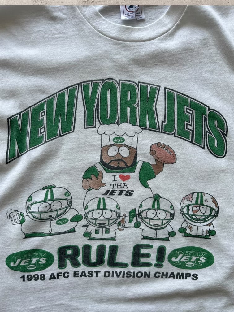 90s South Park New York Jets Graphic T-Shirt - XL