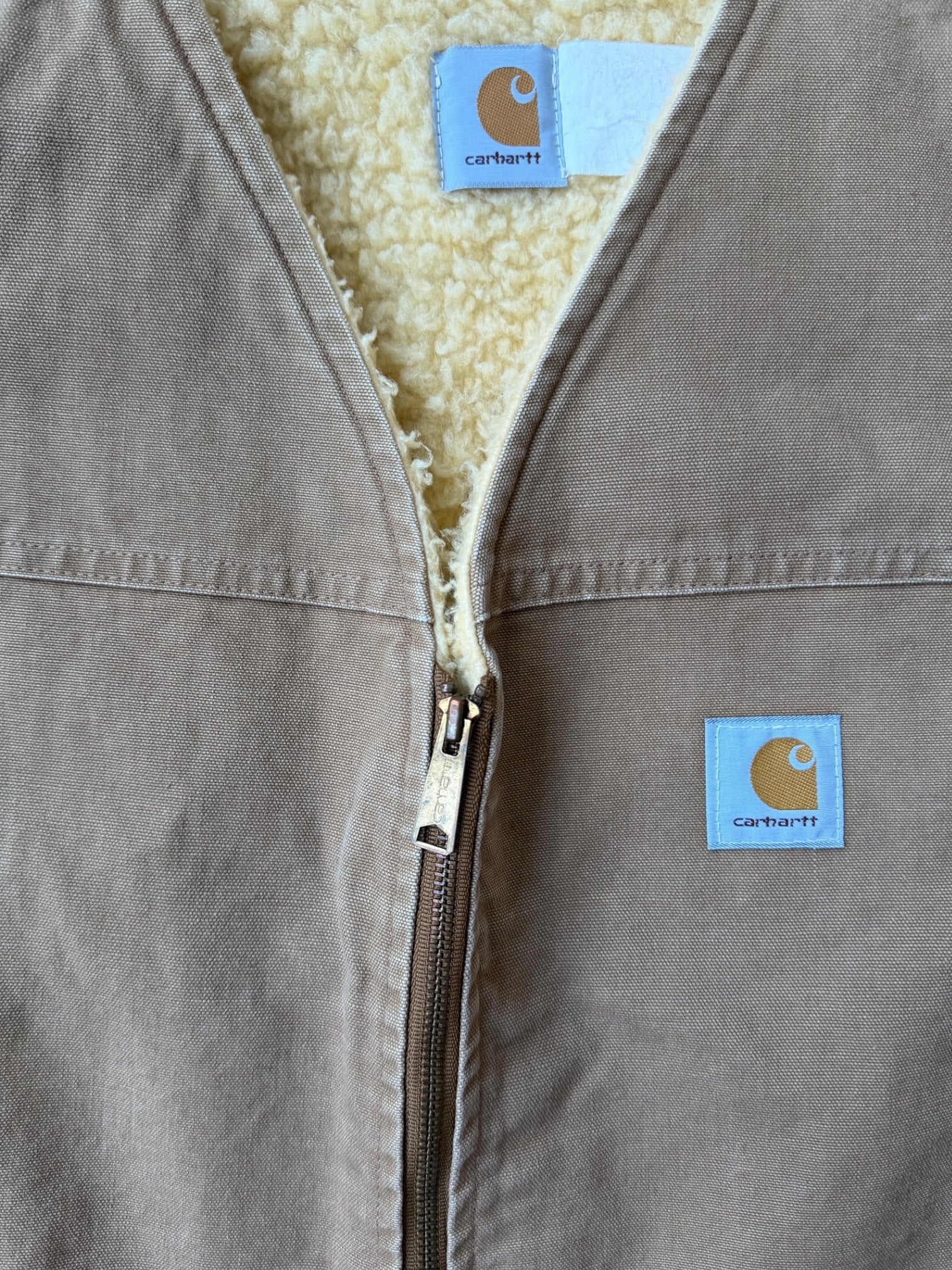 80s Carhartt Sherpa Lined Vest - Large