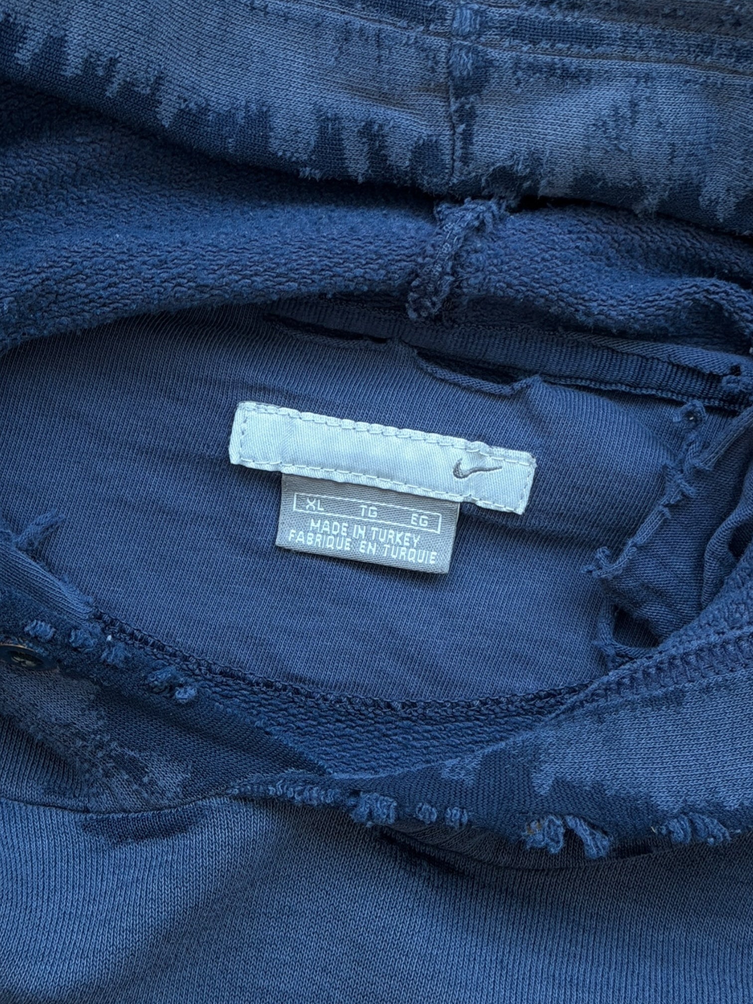 00s Nike Mini Swoosh Distressed Hoodie - XL