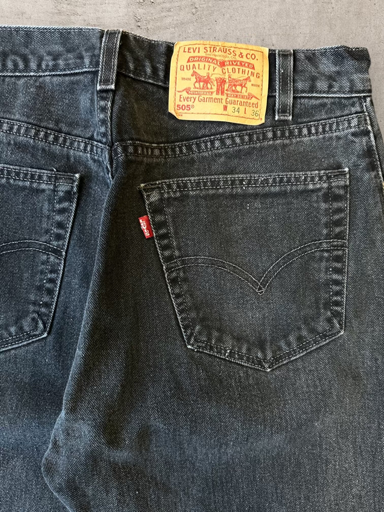 90s Levi’s 505 Black Denim Jeans - 32x30
