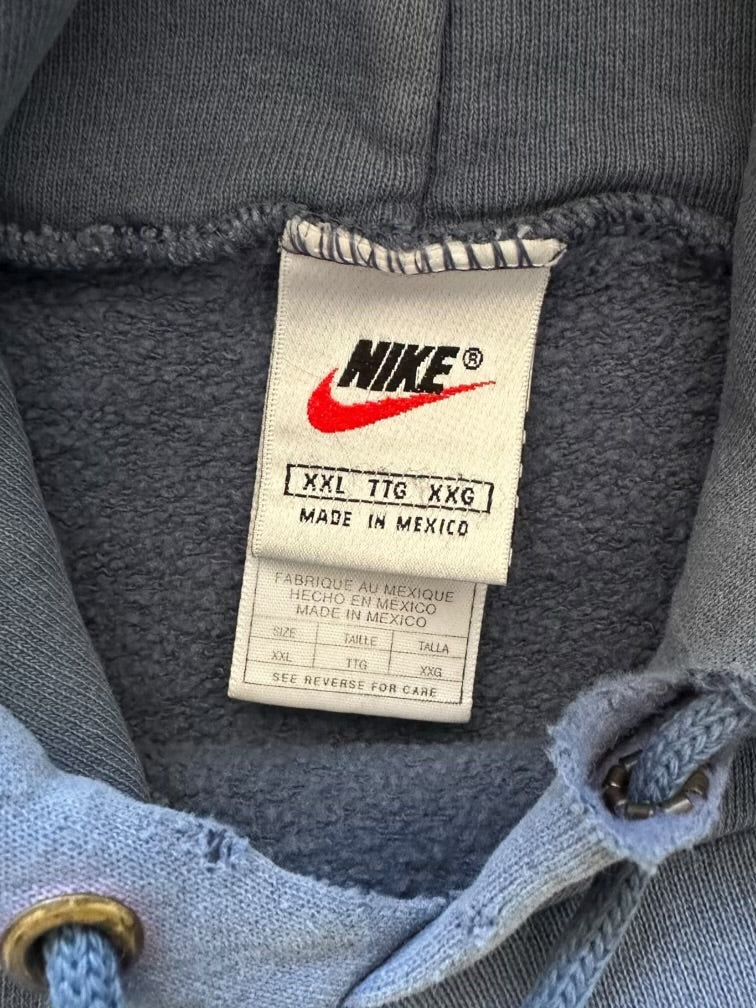 90s Nike Distressed Tonal Mini Swoosh Hoodie - XXL