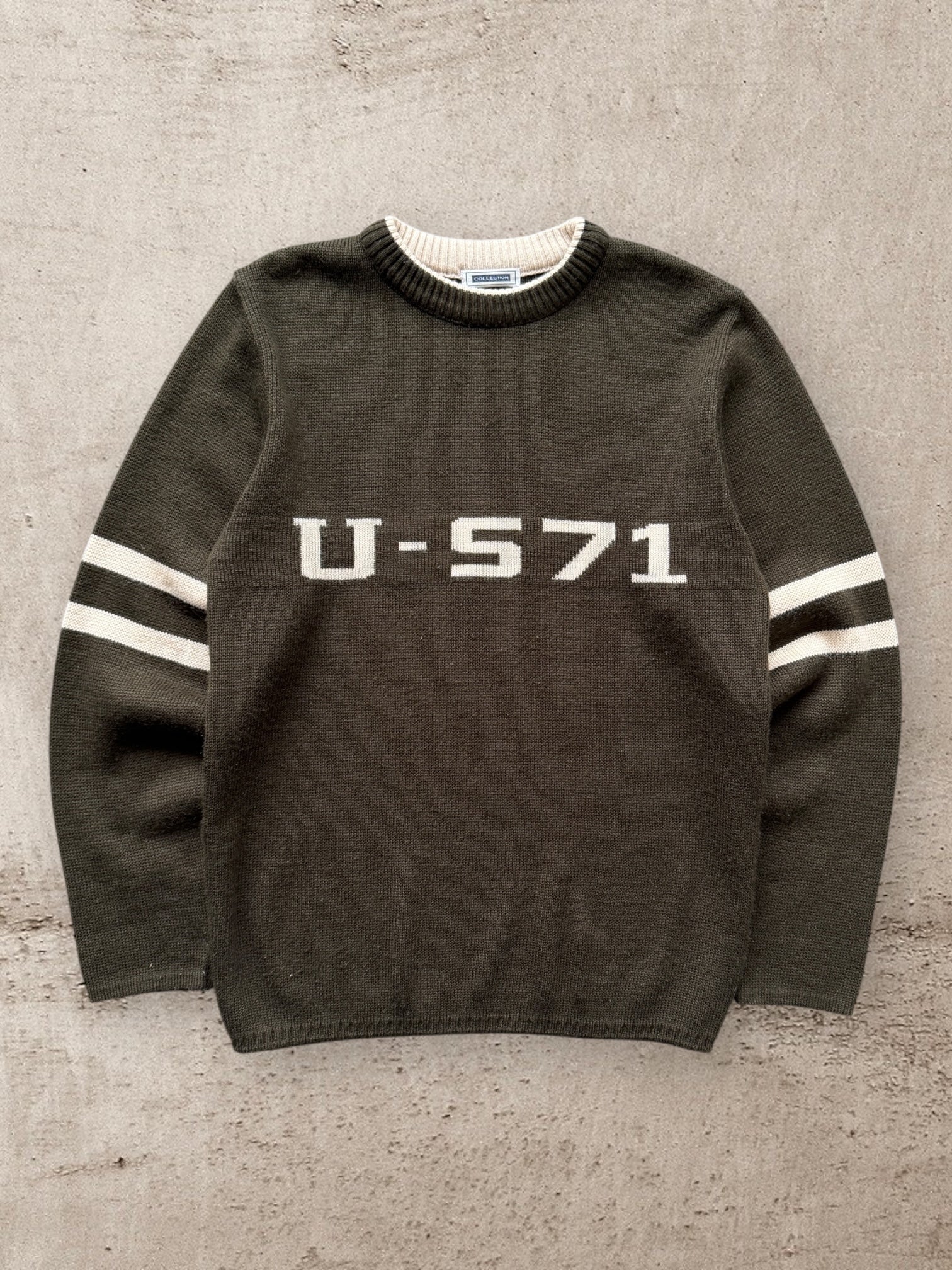 90s U-571 Striped Knit Crewneck - Large
