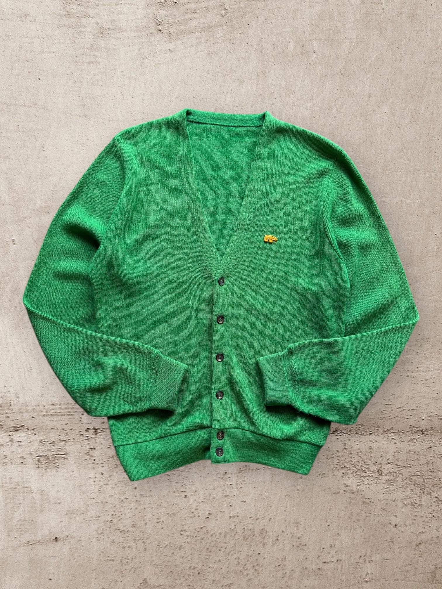 70s Polar Bear Knit Cardigan Sweater - Large