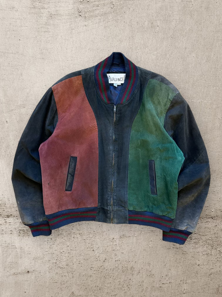 90s Avalanche Multicolor Suede Jacket - Large