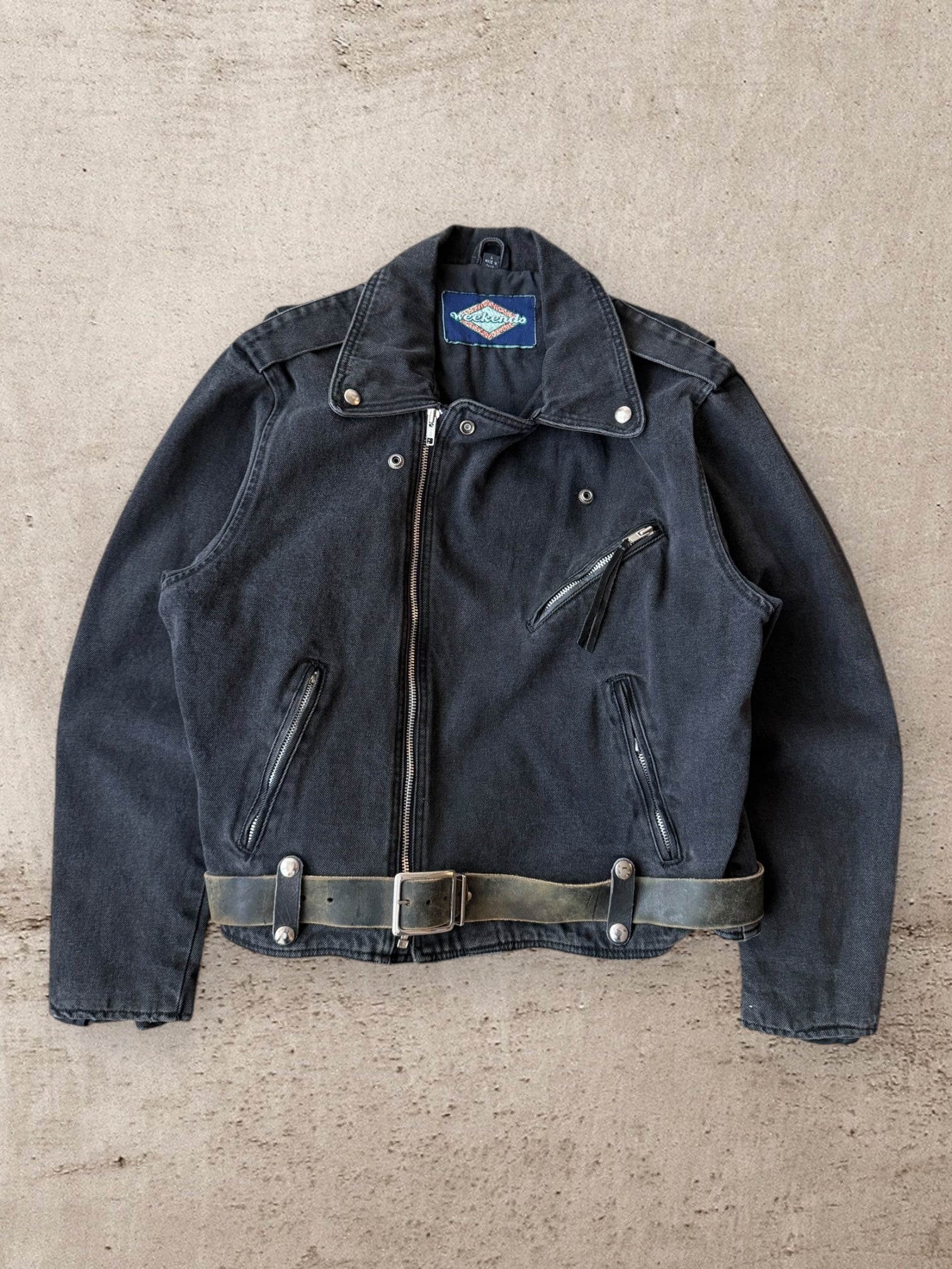 80s Weekends Canvas Moto Jacket - Large