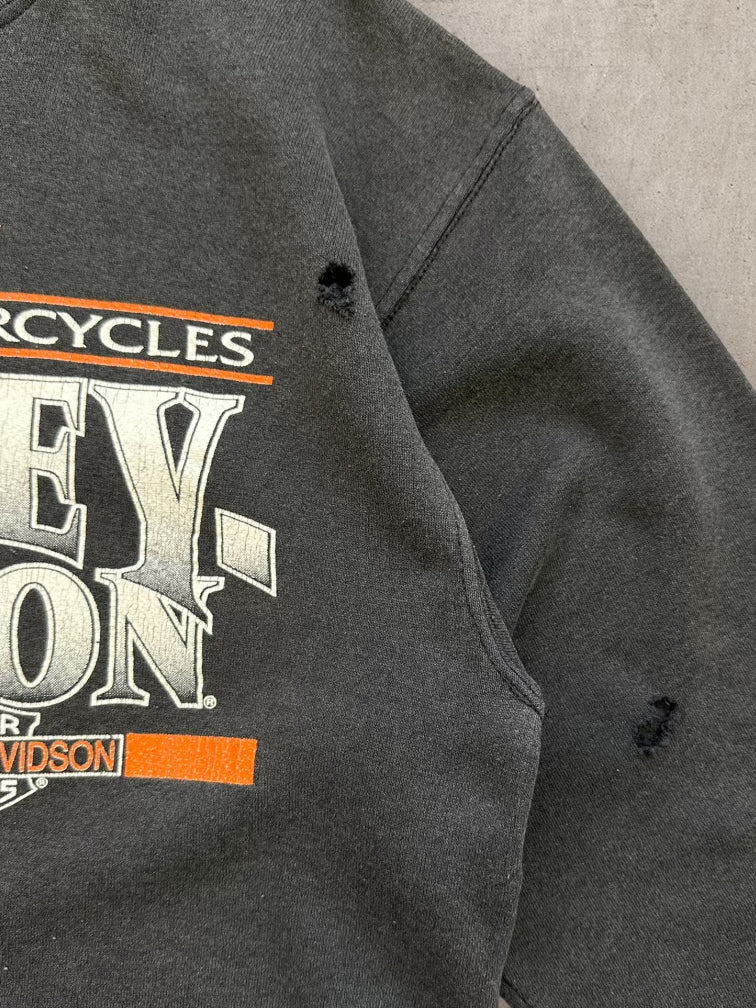 90s Harley Davidson Motorcycles Distressed Crewneck - Large