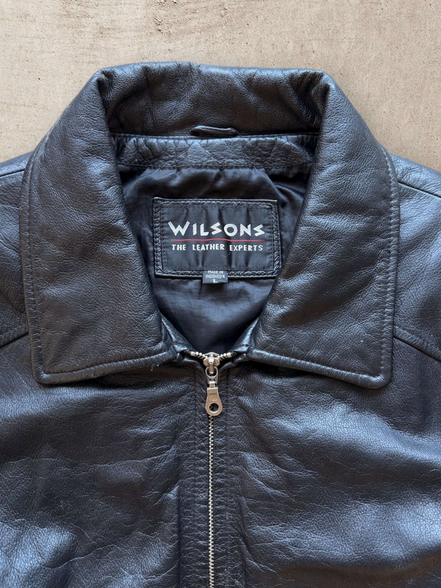 00s Wilson Zip Up Leather Jacket - Large