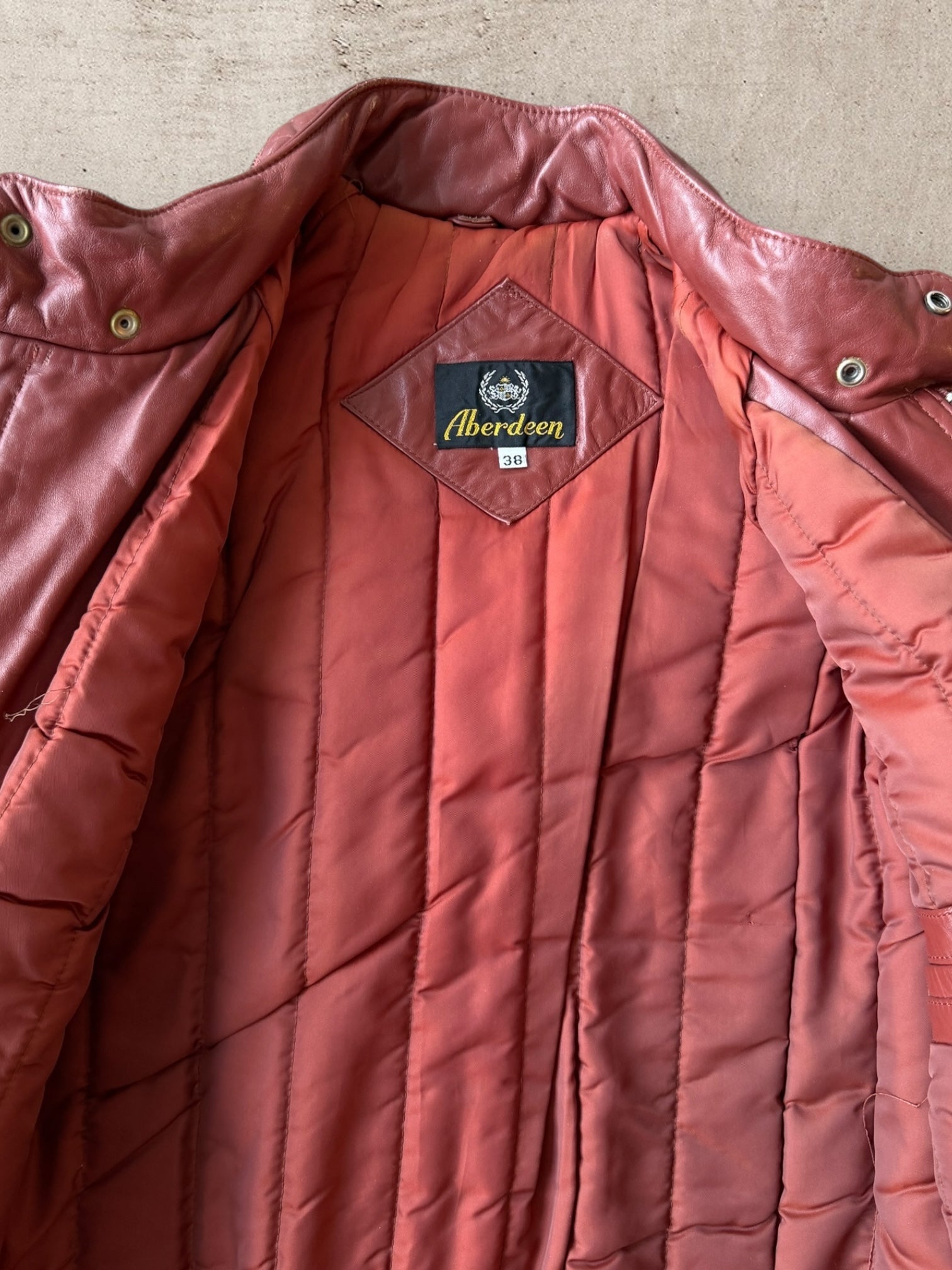 80s Aberdeen Red Leather Jacket - Medium