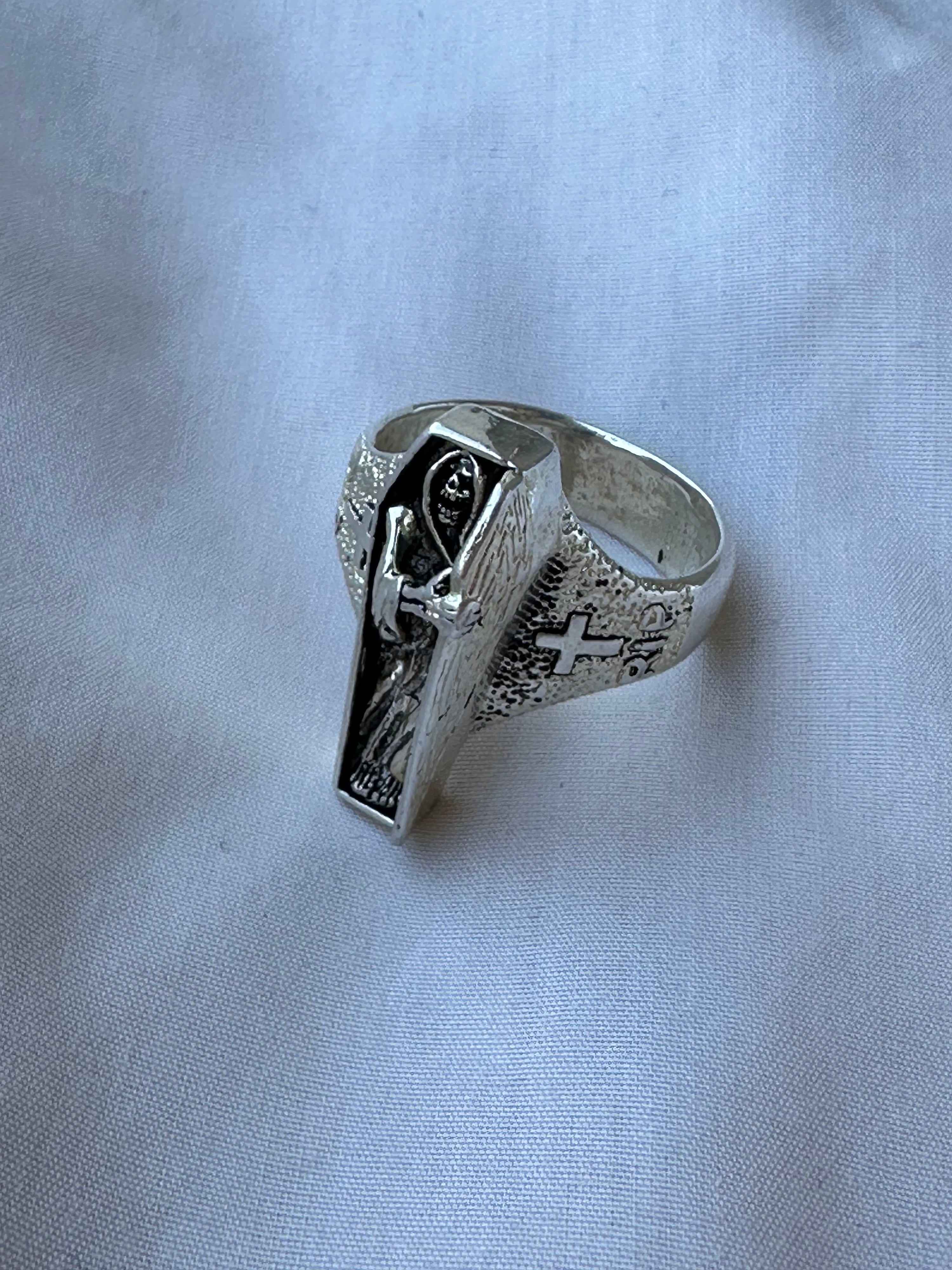 1990 G&S Grim Reaper Tombstone Biker Ring Size 13.25