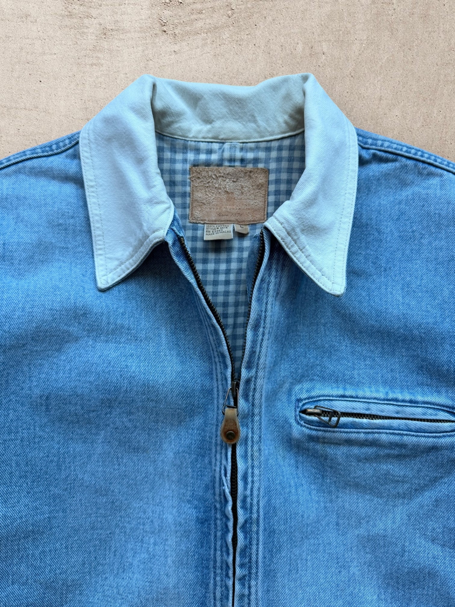 00s Denim Zip Up Jacket - Large