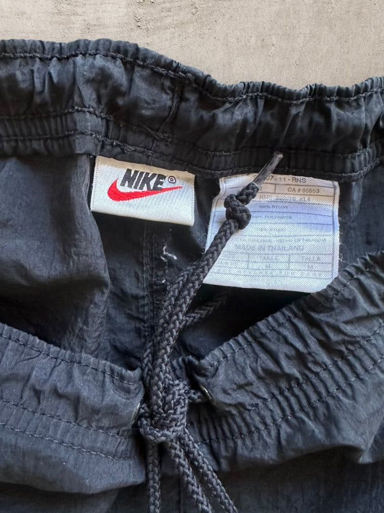 90s Nike Black Tonal Nylon Shorts - Medium