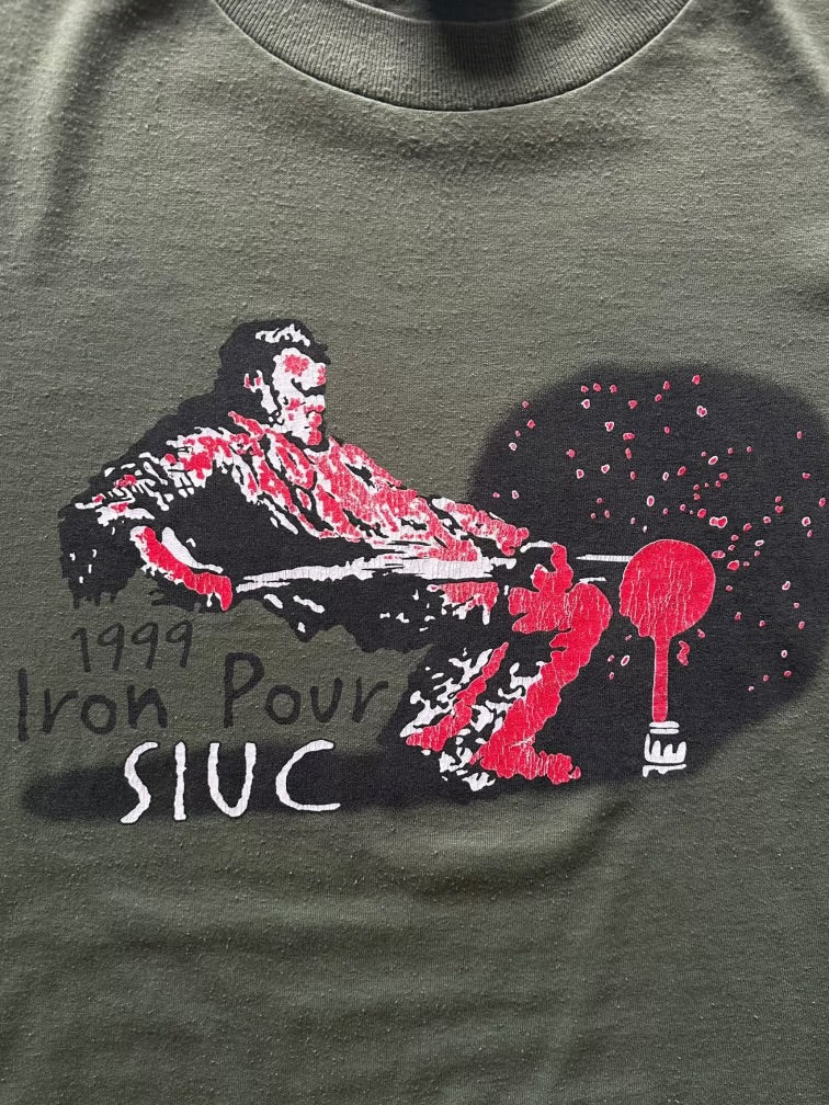 90s SIUC Iron Pour Graphic T-Shirt - XL