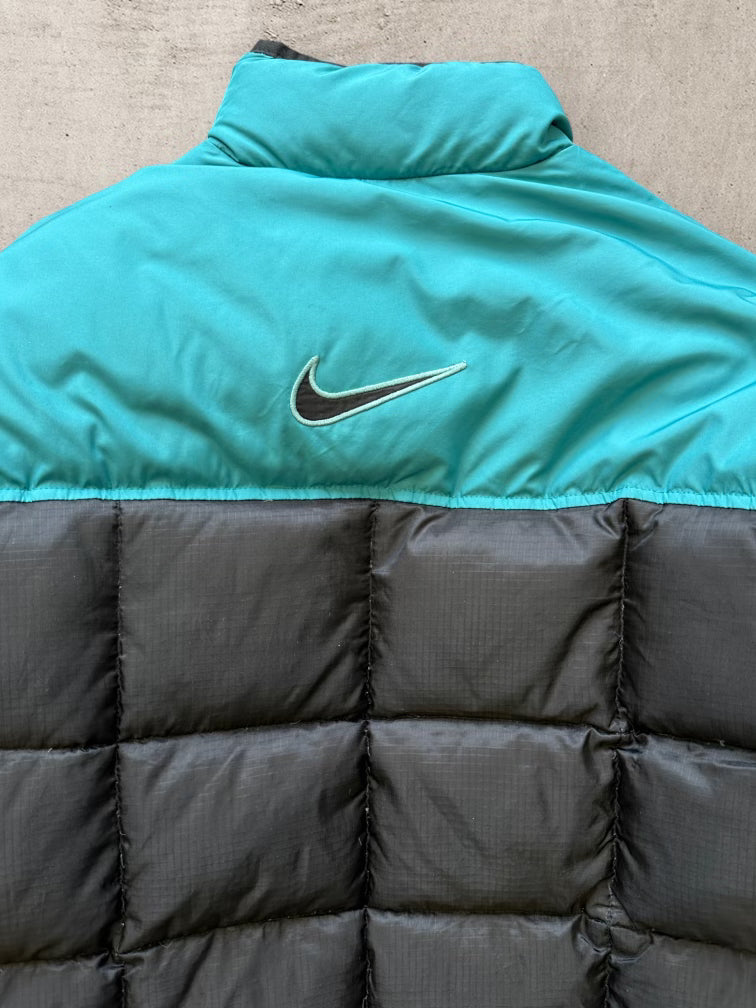 00s Nike Teal & Black Puffer Jacket - Youth XL