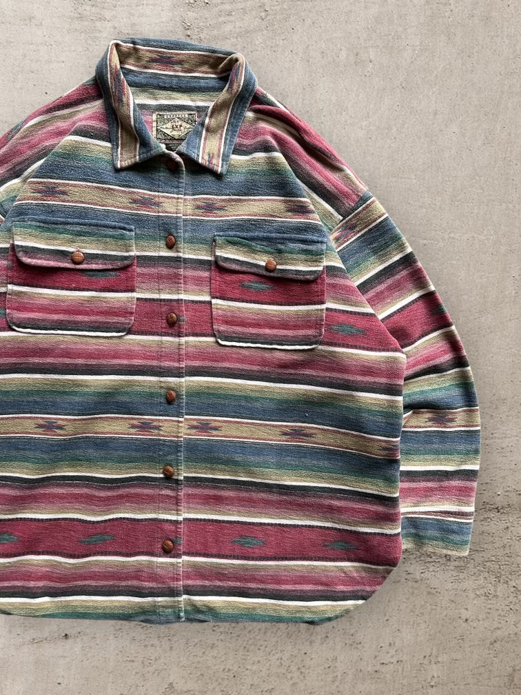 90s Express Multicolor Flannel Shirt - XL