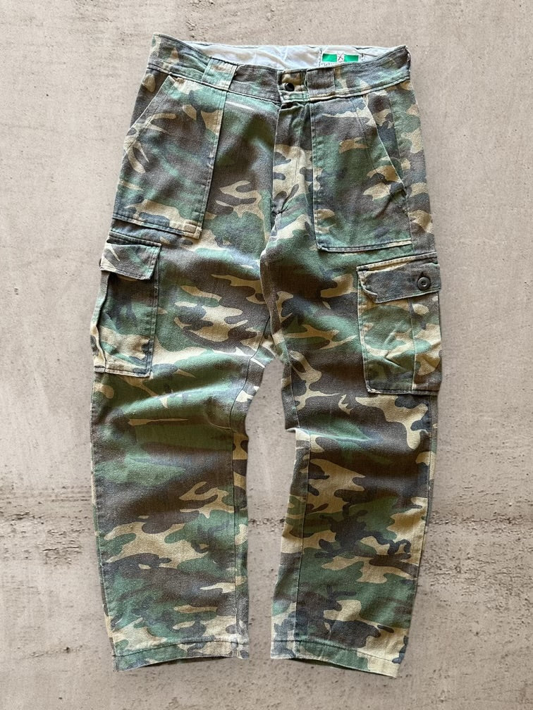 80s Game Winner Army Camouflage Fatigue Cargo Pants - 32